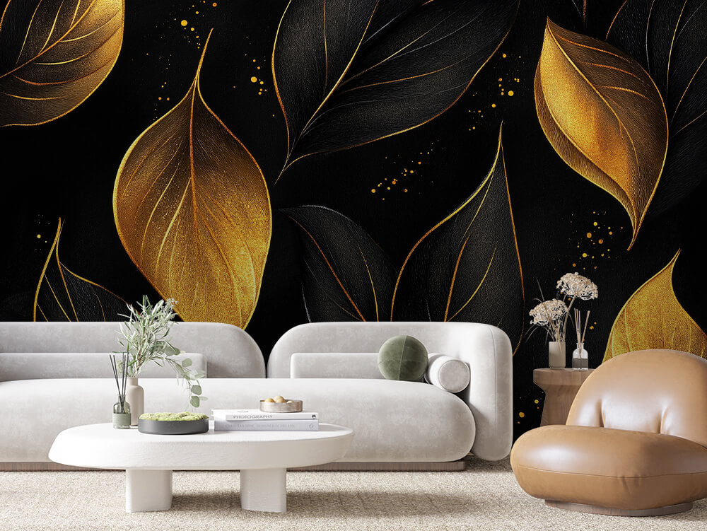 Levélmintás tapéta 0002