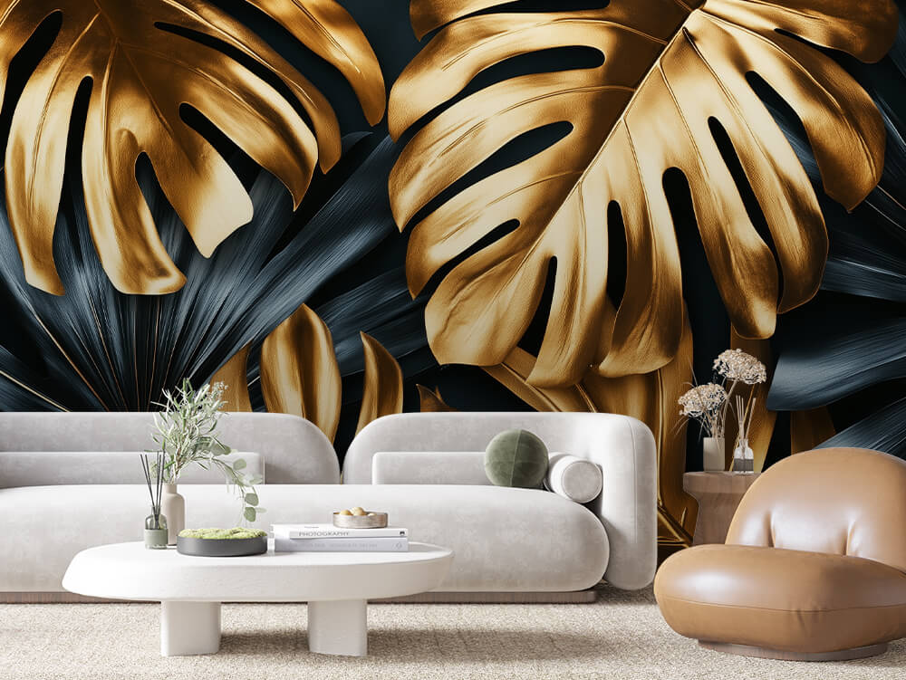 Levélmintás tapéta 0010