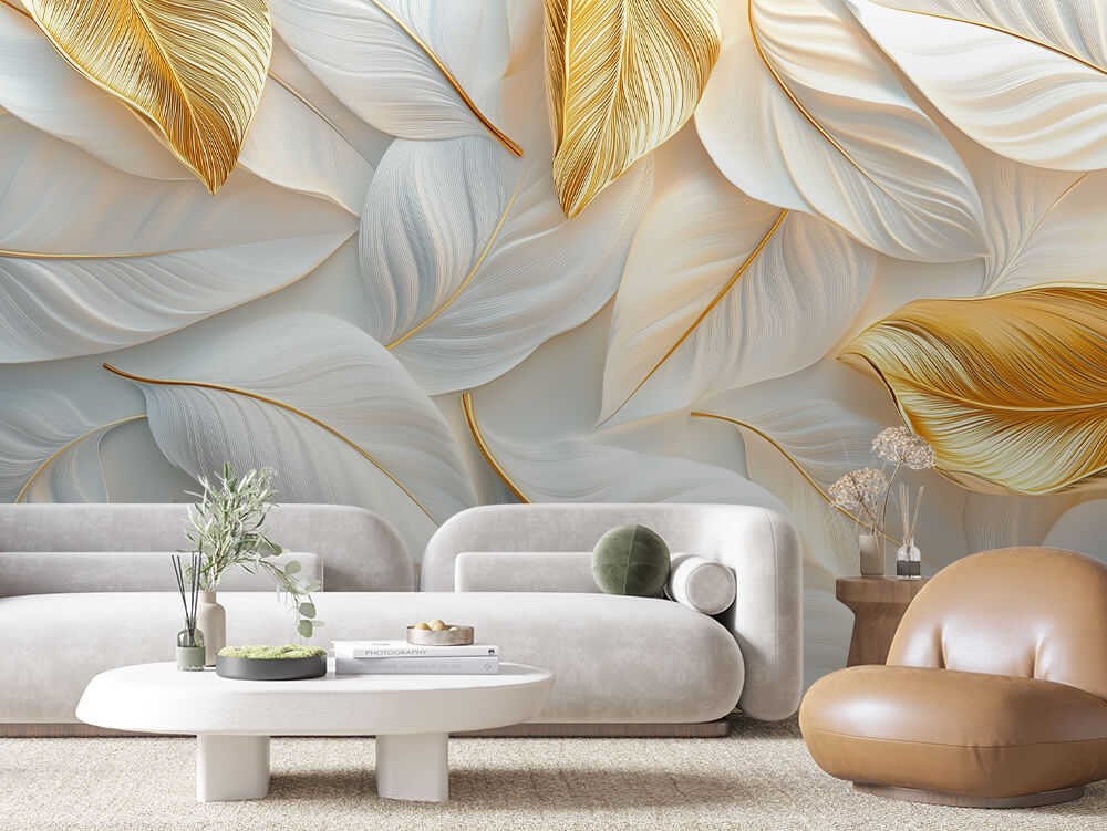 Levélmintás tapéta 0021