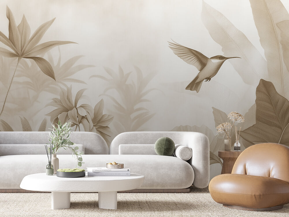 Levélmintás tapéta 0023