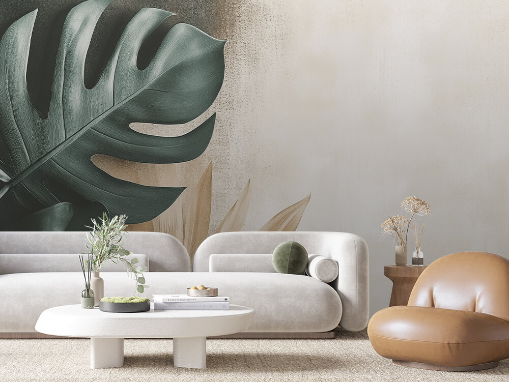 Levélmintás tapéta 0024