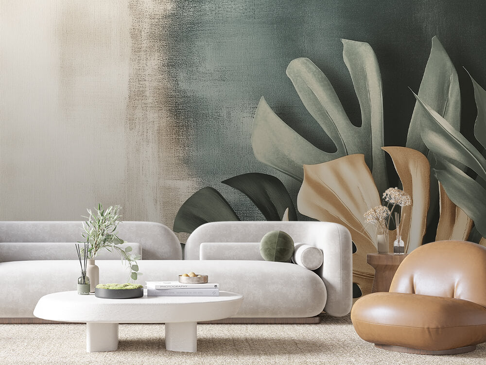 Levélmintás tapéta 0025