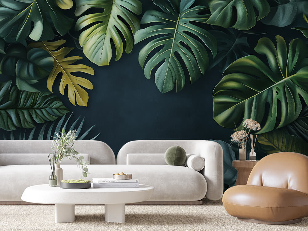 Levélmintás tapéta 0032