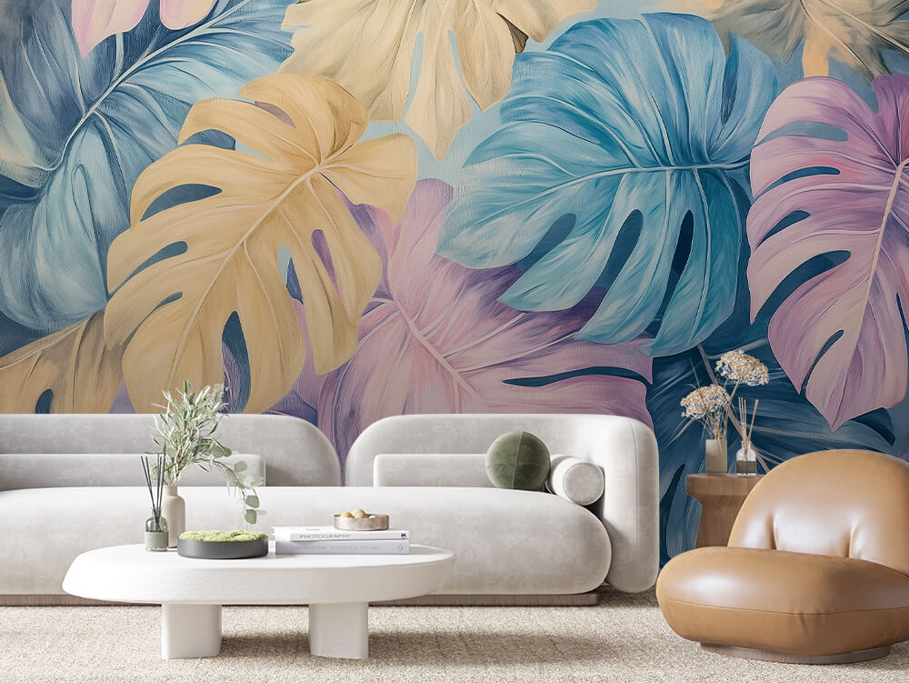 Levélmintás tapéta 0049