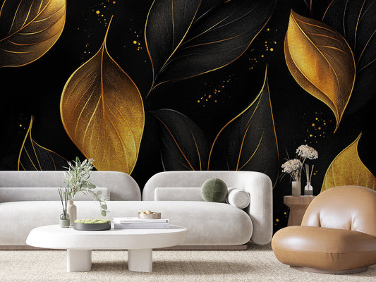 Levélmintás tapéta 0002