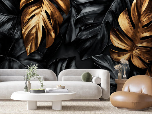 Levélmintás tapéta 0008