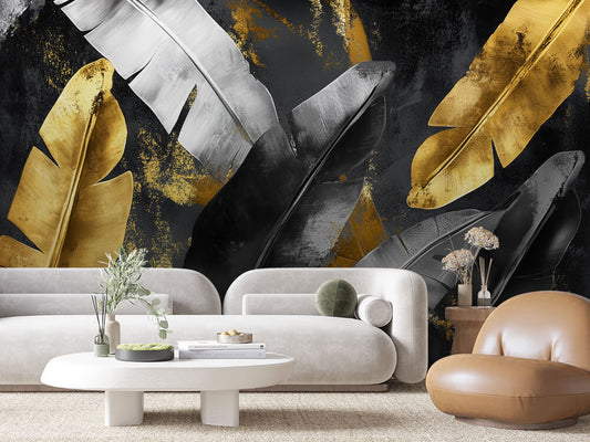 Levélmintás tapéta 0011