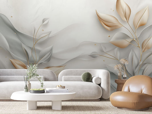 Levélmintás tapéta 0022