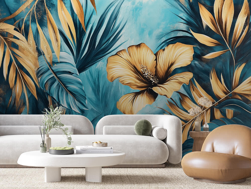 Levélmintás tapéta 0036