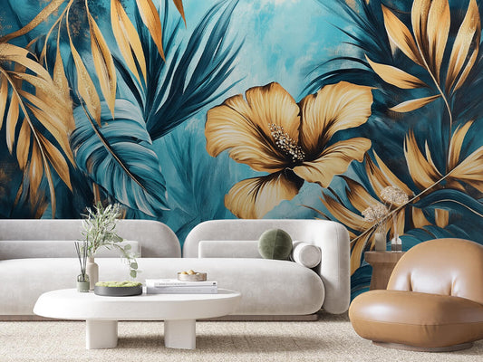 Levélmintás tapéta 0036