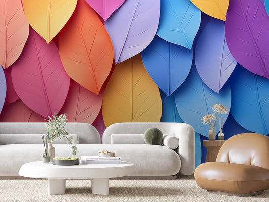 Levélmintás tapéta 0050